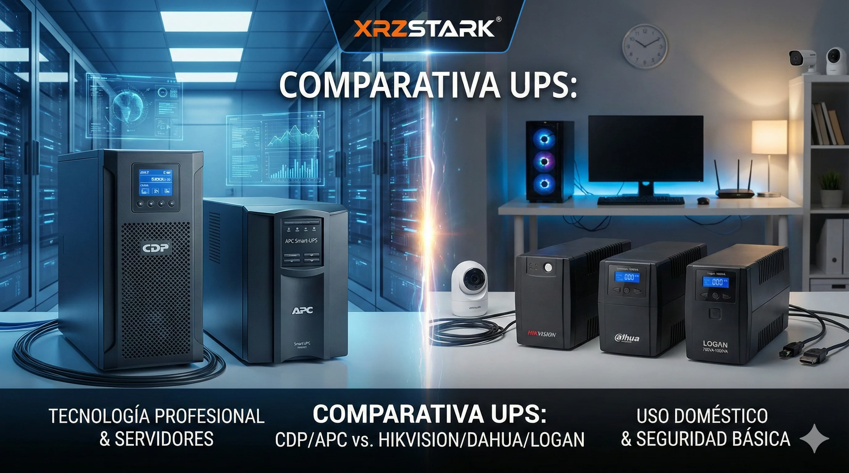 UPS Profesional vs. Convencional: ¿CDP/APC o Hikvision/Dahua/Logan?